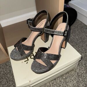 Nina Black Glitter Heels
